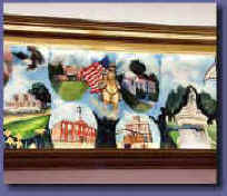 Detail of mural depicting Gasconade County history.